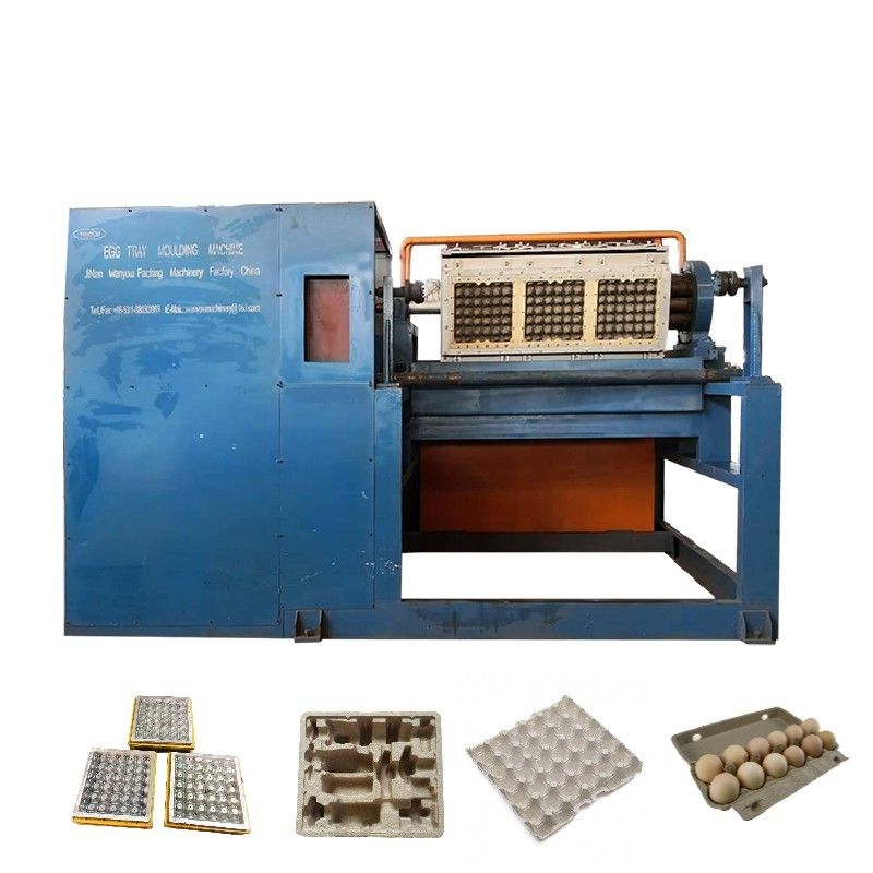 2000pcs/h回転式自動卵皿生産ライン,リサイクル紙パルプを使用して,様々な種類の卵箱とトレイを作成する PLC制御