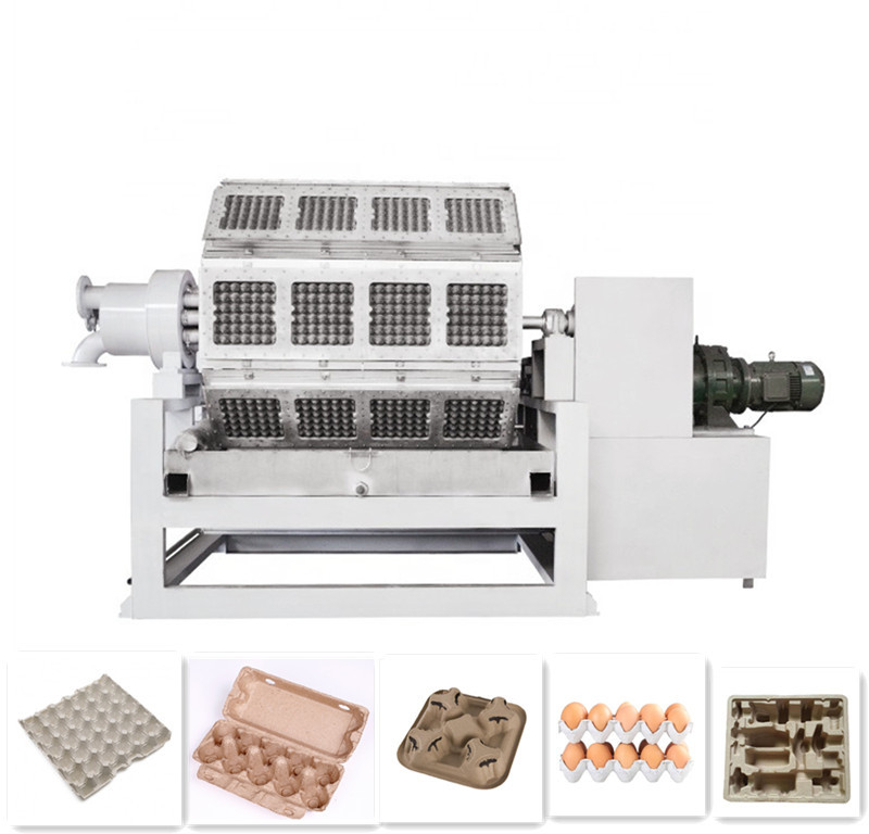 ロータリーペーパーエッグトレイマシン 4000pcs/H オレンジとグリーンのパルプ成形機、4層メタルドライヤー付き、ペーパーエッグカートン/トレイ製造用、アップルトレイ製造用