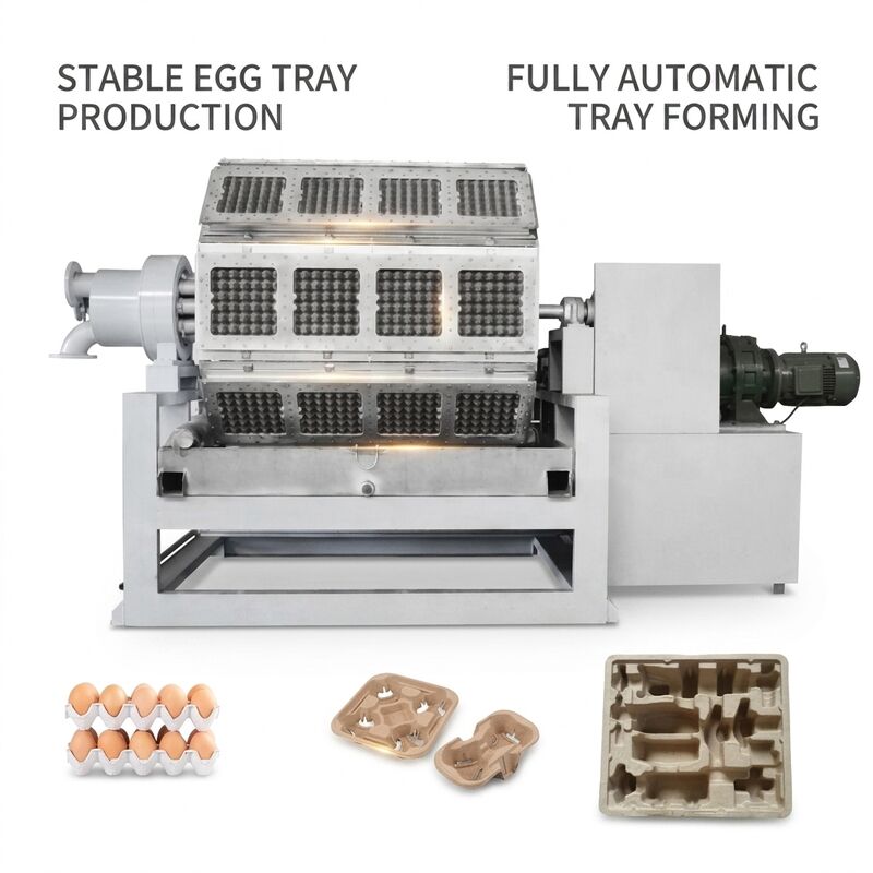 5*8molds 5000pcs/h紙卵トレイ生産ライン 機械 完全なパルパー形成 乾燥 自動スタッキングシステム 紙卵トレイ 卵箱 靴トレイ 種子トレイ 製造