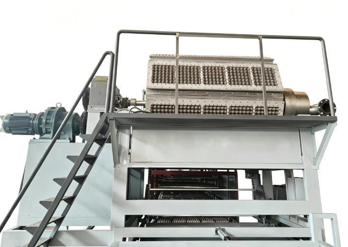 ロータリー 5000pcs/h紙卵トレイ 生産ライン 機械 完全なパルピング 形成 乾燥 自動スタッキング システム 紙卵トレイ 卵箱 5*8 形状の形状を持つリンゴトレイを作る